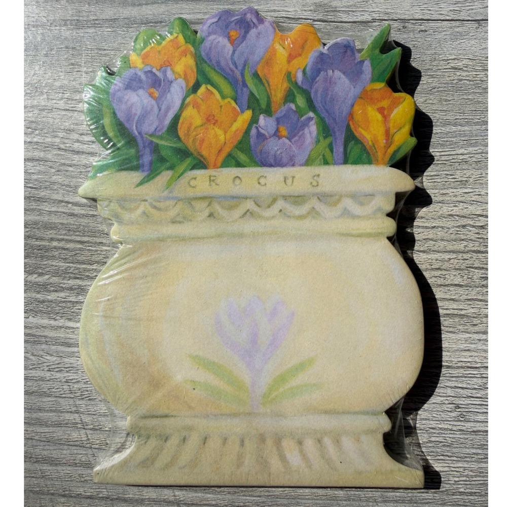 Vintage BT's Paper Co Crocus Magnetic Notepad Garden Delights 80 Sheets Floral